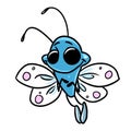 Small butterfly beetle flying insect character illustration cartoon