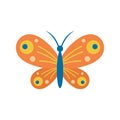 Small butterfly icon in flat style