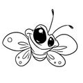 Small butterfly insect character illustration cartoon coloring