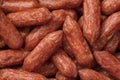 Small cabanossi sausages close up full frame Royalty Free Stock Photo