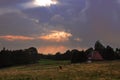 The small cabin on the meadow in Ore Mountains