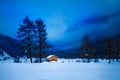 Small cabin in Mountain Valley Royalty Free Stock Photo