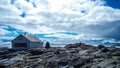 Small cabin at the top of Folgefona Glacier in Norway