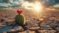 Small Cactus in Desert Royalty Free Stock Photo