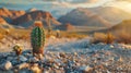 Small Cactus in Desert Royalty Free Stock Photo