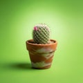 Cactus is spherical with spines radiating from tubercles and displays a Royalty Free Stock Photo