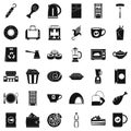 Small cafe icons set, simple style