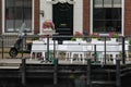 Small cafe on the waterfront near Spaarne river in Haarlem Royalty Free Stock Photo