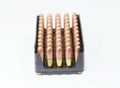 Small caliber ammunition. Royalty Free Stock Photo