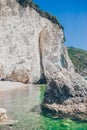 Stunning beautiful gorgeous view of tropical white beach and sea on sunny summer day Royalty Free Stock Photo