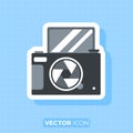 A small camera that can flip the screen up,icon,Flat design element