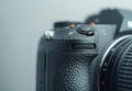 the small camera lens is on a black device and the top has water drops Royalty Free Stock Photo