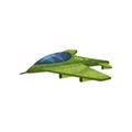 Small camouflage jet plane. Fast military aircraft. Aviation theme. Flat vector element for computer or mobile game Royalty Free Stock Photo