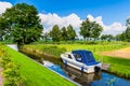 Small Canal in Giethoorn Netherlands