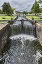 Small canal navigable, river barges to runoff Royalty Free Stock Photo