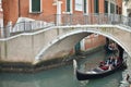 small canal venice italy romatic gondoliere bridge beautiful Royalty Free Stock Photo