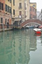 small canal venice italy romatic gondoliere bridge beautiful Royalty Free Stock Photo