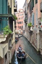 small canal venice italy romatic gondoliere bridge beautiful Royalty Free Stock Photo