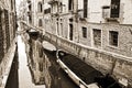 A small canal, vintage sepia style, Venice