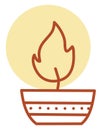 Small candle with big flame, icon