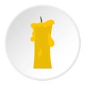 Small candle icon circle Royalty Free Stock Photo