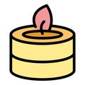 Small candle icon vector flat