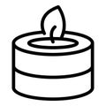 Small candle icon outline vector. Class craft