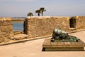 Small cannon on fort wall Royalty Free Stock Photo