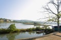 Small canoe on Arpora river. Bardez, Goa, India Royalty Free Stock Photo