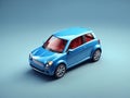 small car isolated on gradient background 3d transportation Royalty Free Stock Photo