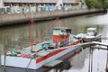 Small cargo ship on the river