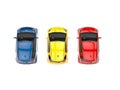 Small Cars - Primary Colors - Top View Royalty Free Stock Photo