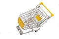 Small cart with a key on a white background Royalty Free Stock Photo