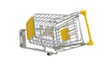 Small cart with a key on a white background Royalty Free Stock Photo