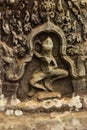 Small Carved Bas Relief in Hindu Temple with Dancing Figure