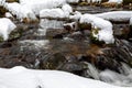 Small cascade at the Menzenschwander waterfall in winter Royalty Free Stock Photo