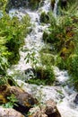 Small cascade in Wilhelmshoehe Berg park. The Kassel water games Royalty Free Stock Photo