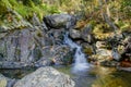 Small cascades of the Pollos river in the Andorran Pyrenees Royalty Free Stock Photo