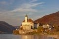 Small castle Schonbuhel above the Danube in the romantic sunset, Austria