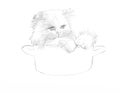 A small cat in a cup Royalty Free Stock Photo