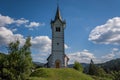 Small catholic church on hilltop Royalty Free Stock Photo