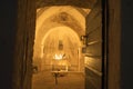 Small catholic church at night in Punta Plank Razanj Croatia