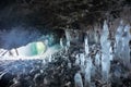 Small cave in Sucha Bela gorge in Slovak Paradise during winter