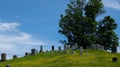 Small cemetary on a hill in the country Royalty Free Stock Photo