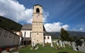 The small cemetery near the Convent of St. John in Mustair, UNESCO World Cultural Royalty Free Stock Photo