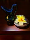 Small ceramic with frangipani flowers