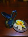 Small ceramic with frangipani flowers