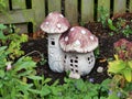 Small ceramic garden toadstool house Royalty Free Stock Photo