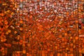 Small ceramic mosaic. Abstract background, glossy texture of mosaic tiles on the wall. Custom-sized red mosaic tiles Royalty Free Stock Photo