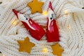 A small ceramic Santa with a star Royalty Free Stock Photo